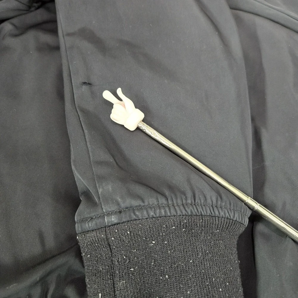 Abercrombie & Fitch Men Jacket L Black Fleece Activewear Bomber Zipper READ